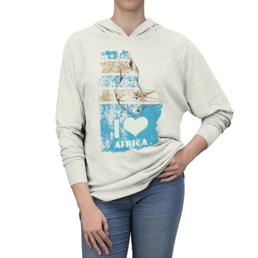 Rhino I Love Africa Unisex Tri-Blend Hoodie