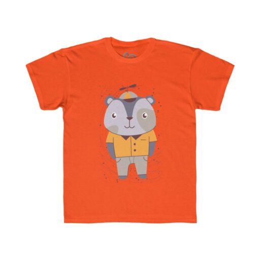 Cute Bear wearing Flying Hat Kids Regular Fit Tee