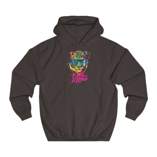 The King Tiger with Cool Sunglasses Unisex College Hoodie