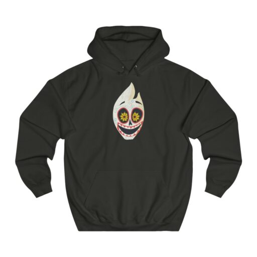 Fire Happy Skull Illustration Unisex College Hoodie